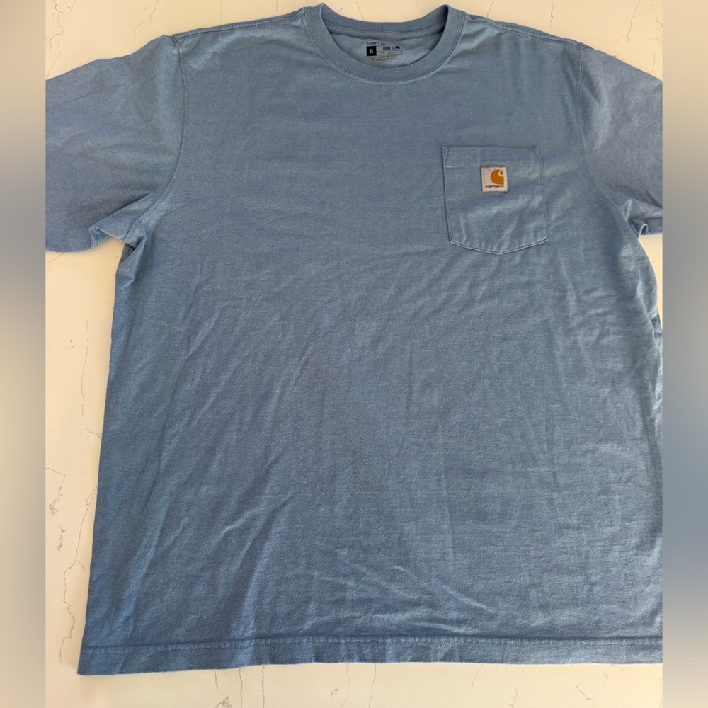 Carhartt Men’s Blue Loose Fit Single Pocket T Shirt size XL